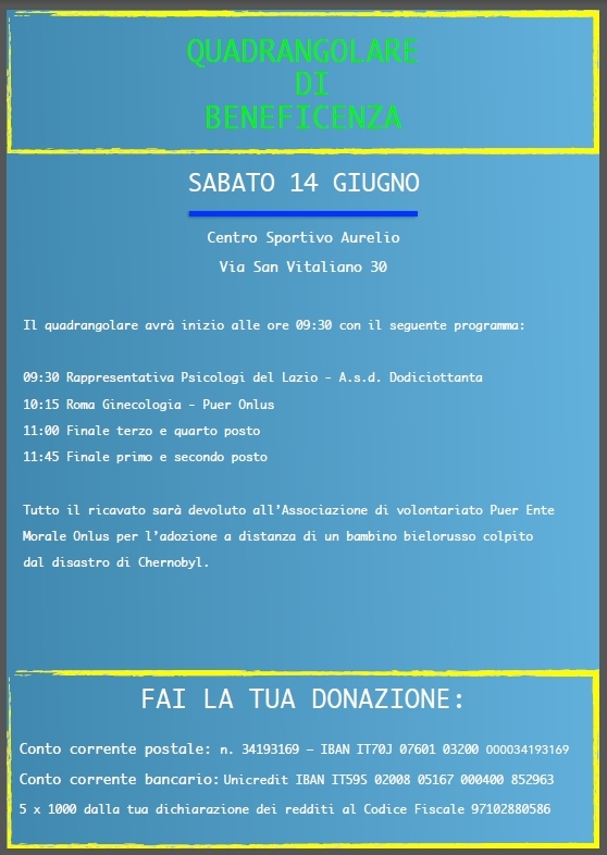 Un calcio per beneficenza